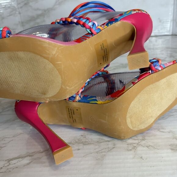 Cape Robbin ladies colorful ankle tie high heels size 9 colorful cute - Picture 8 of 9